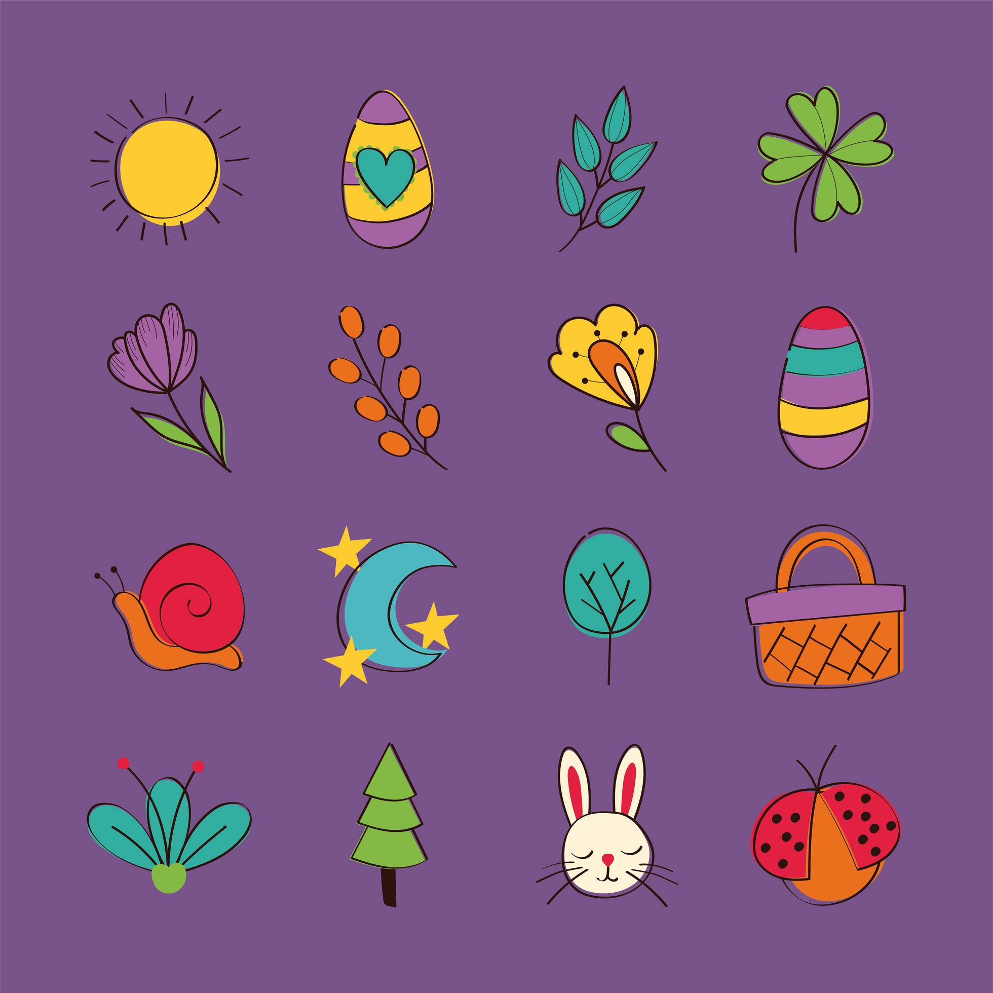 Hand-drawn spring icon set 1934835 Vector Art at Vecteezy