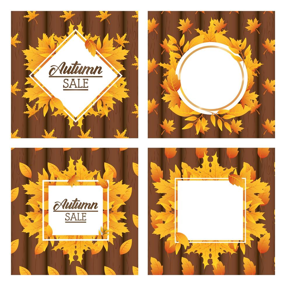 Autumn sale seasonal banner set vector