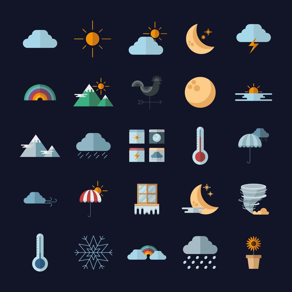 weather symbol bundle vector design