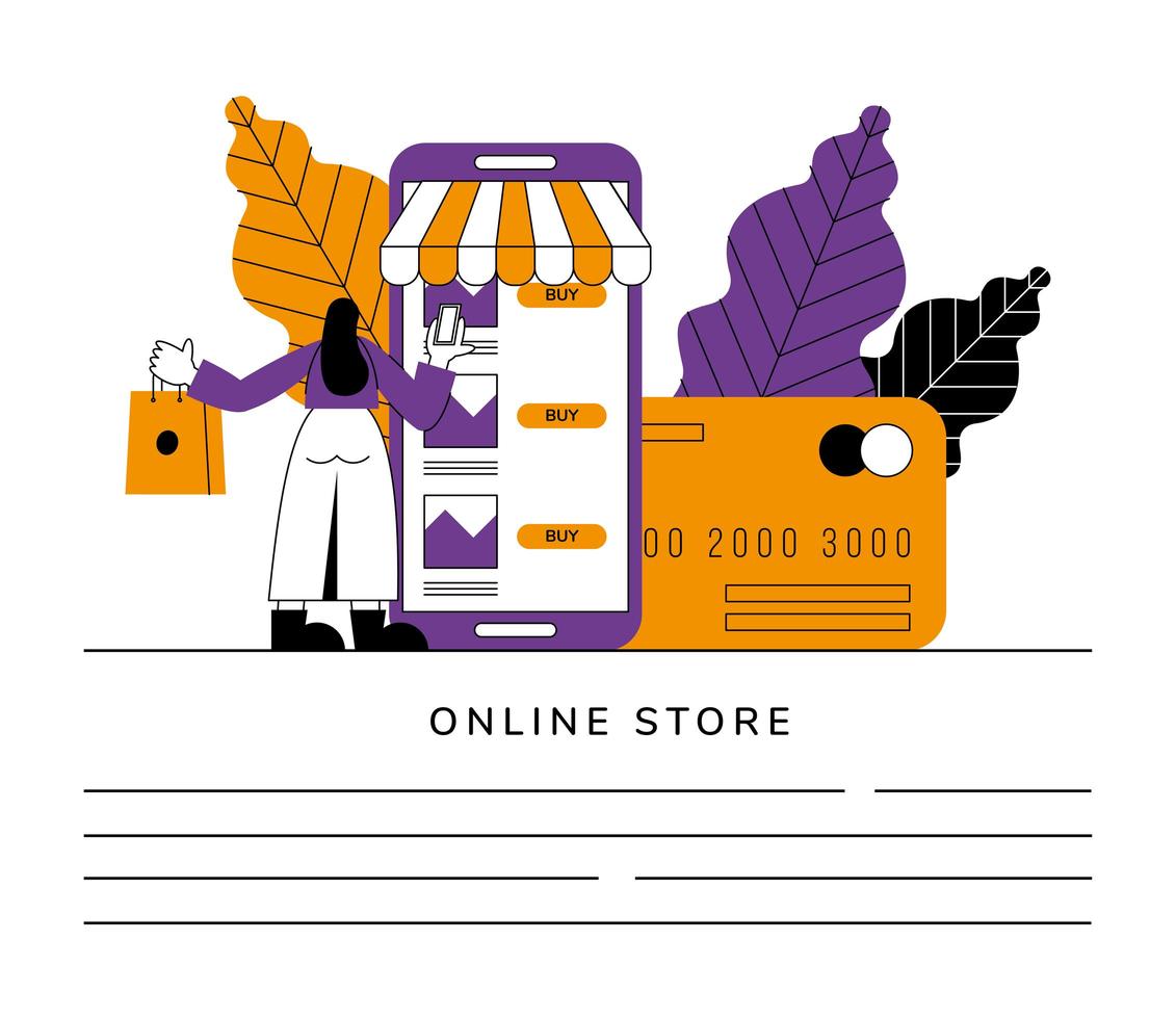 Online store banner vector