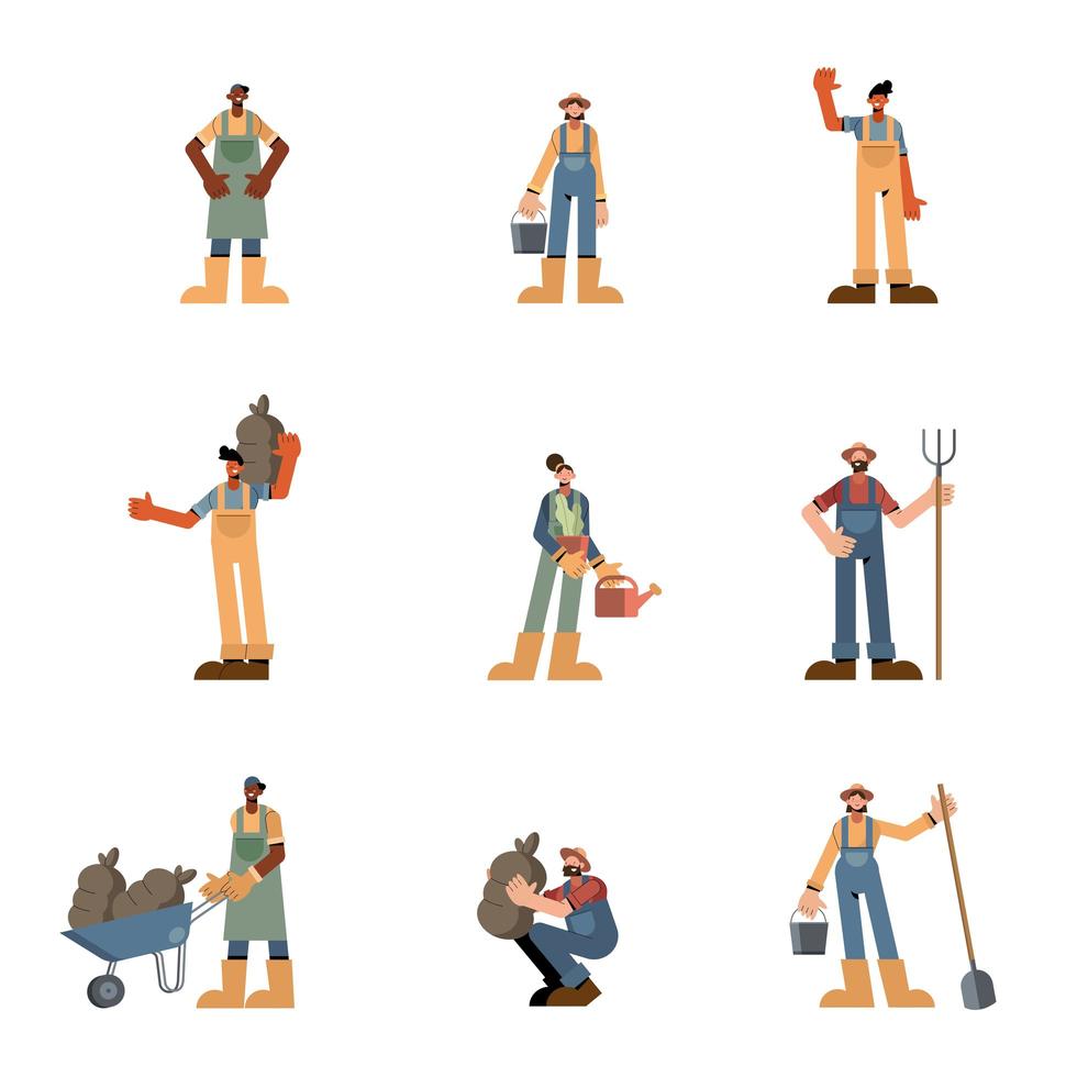 Farm people set vector