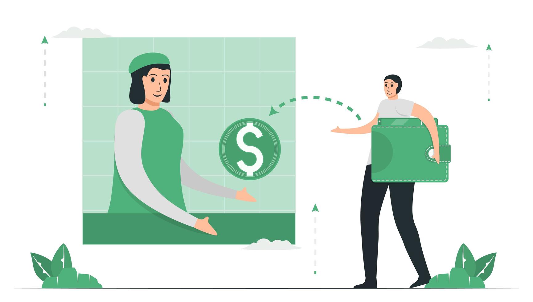 Virtual banking is a bank that offers banking services through electronic channels. vector