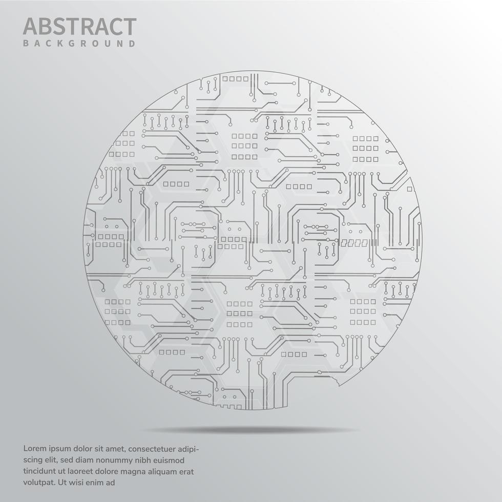 Abstract technology circuit board and connection system background with digital data. vector