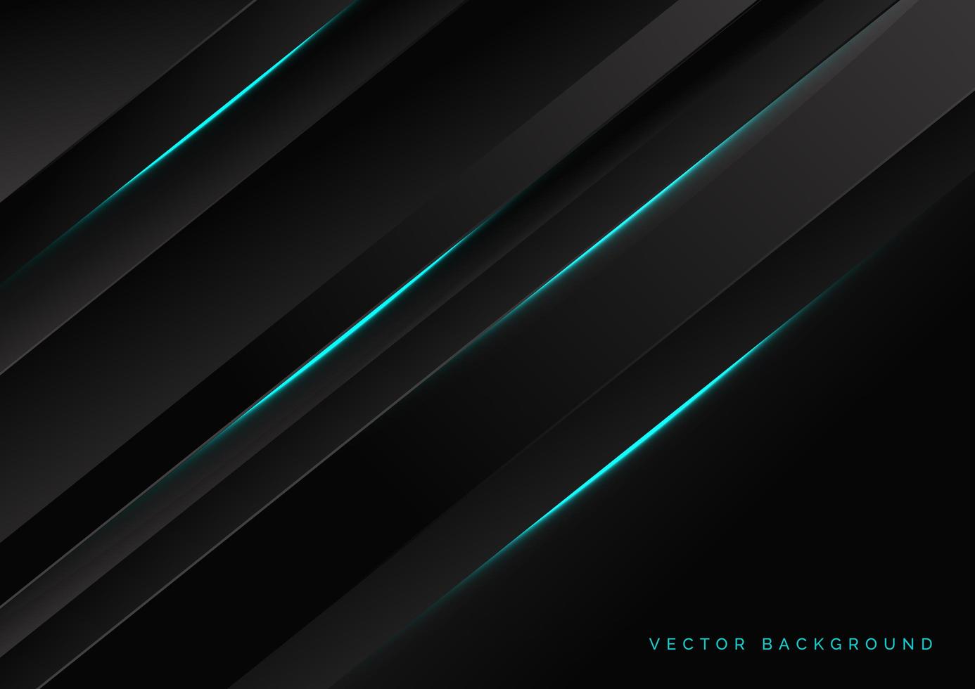 Abstract template black stripes with blue neon light with copy space for text. technology concept. vector