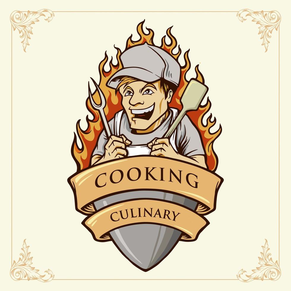 Cooking Man Or Chef Smile Illustration With Ribbon Download Free Vectors Clipart Graphics Vector Art Cooking Man Or Chef Smile Illustration With Ribbon Download Free Vectors Clipart Graphics Vector Art