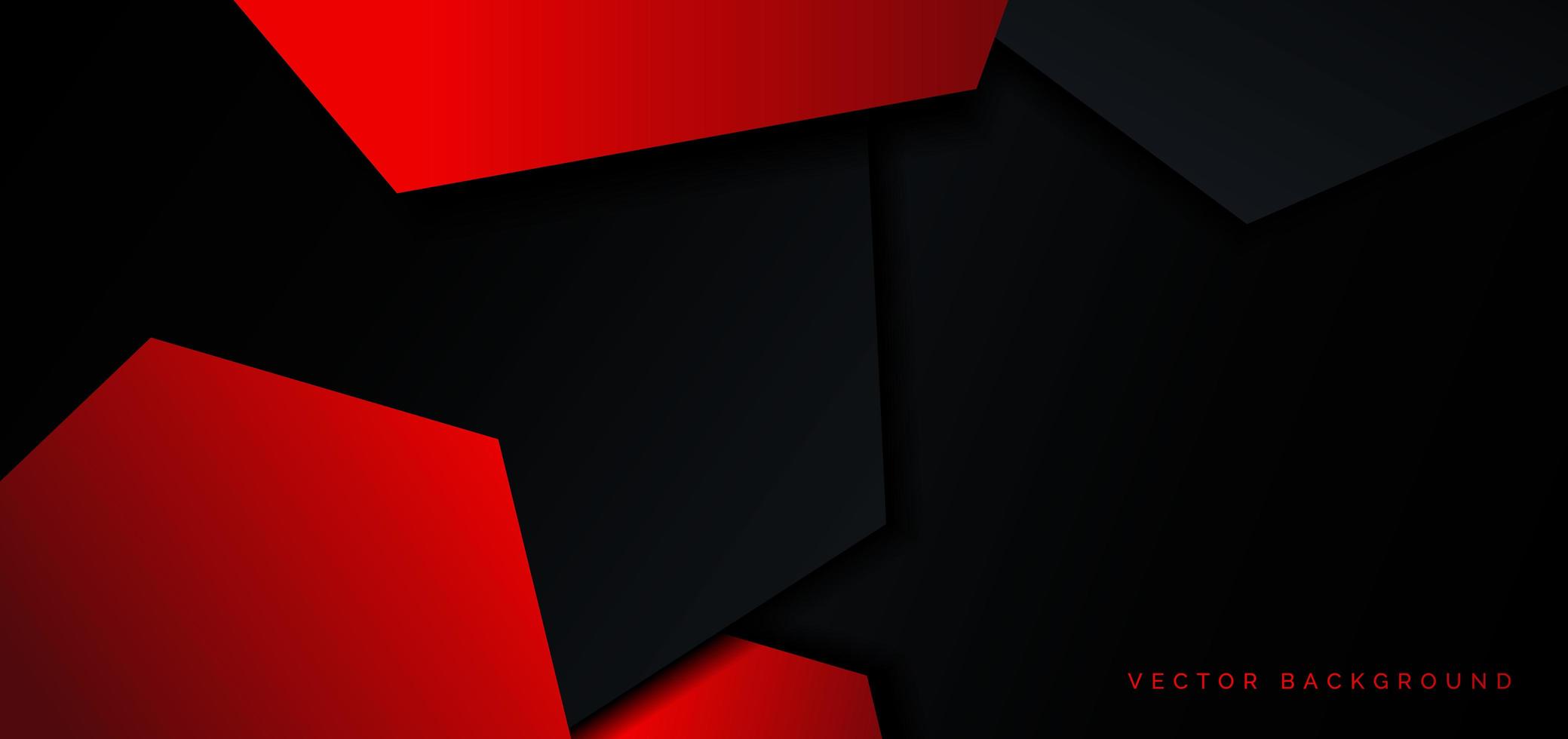 tecnología abstracta hexágono geométrico rojo y negro con fondo de textura grunge. vector