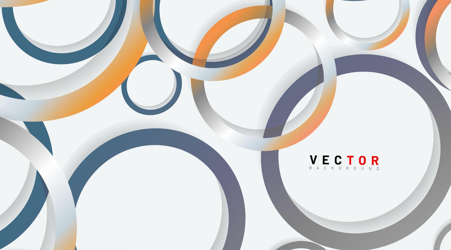 Abstract overlapping grey and orange rings background vector