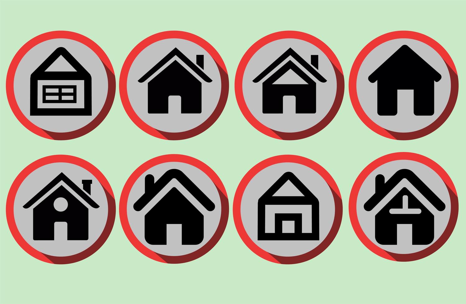 Set of Home icons in flat style vector