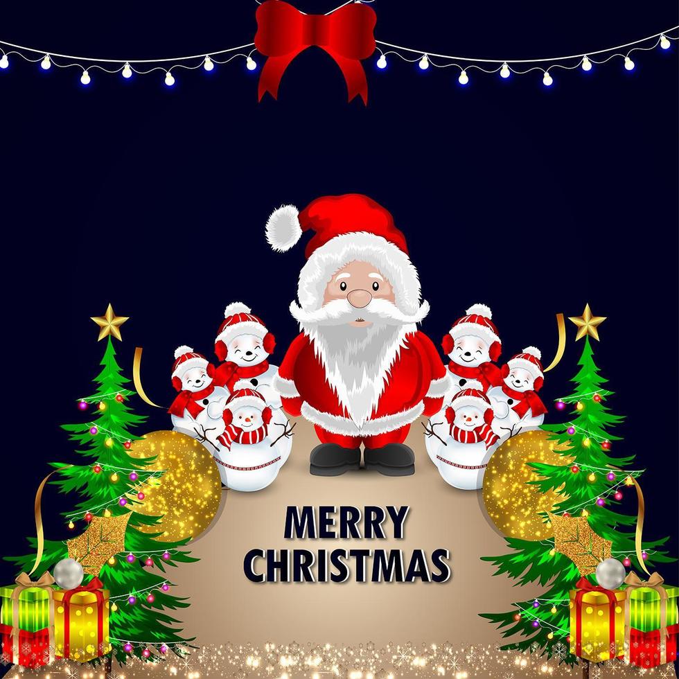 Merry christmas greeting card vector