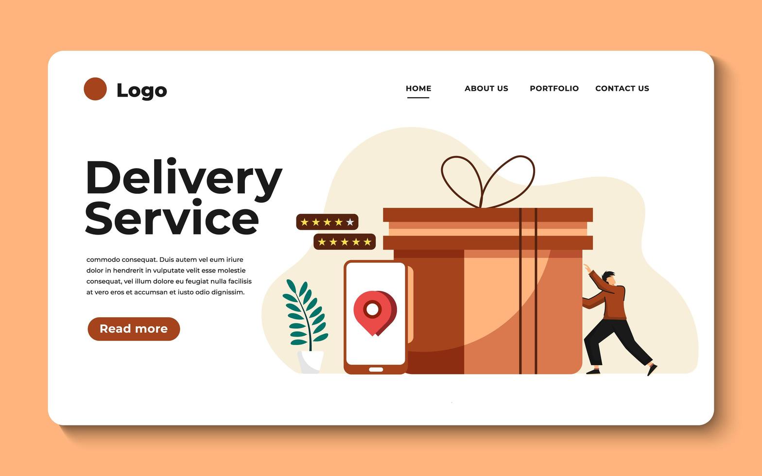 Modern flat design illustration of Delivery Service. Can be used for website and mobile website or Landing page. Vector illustration