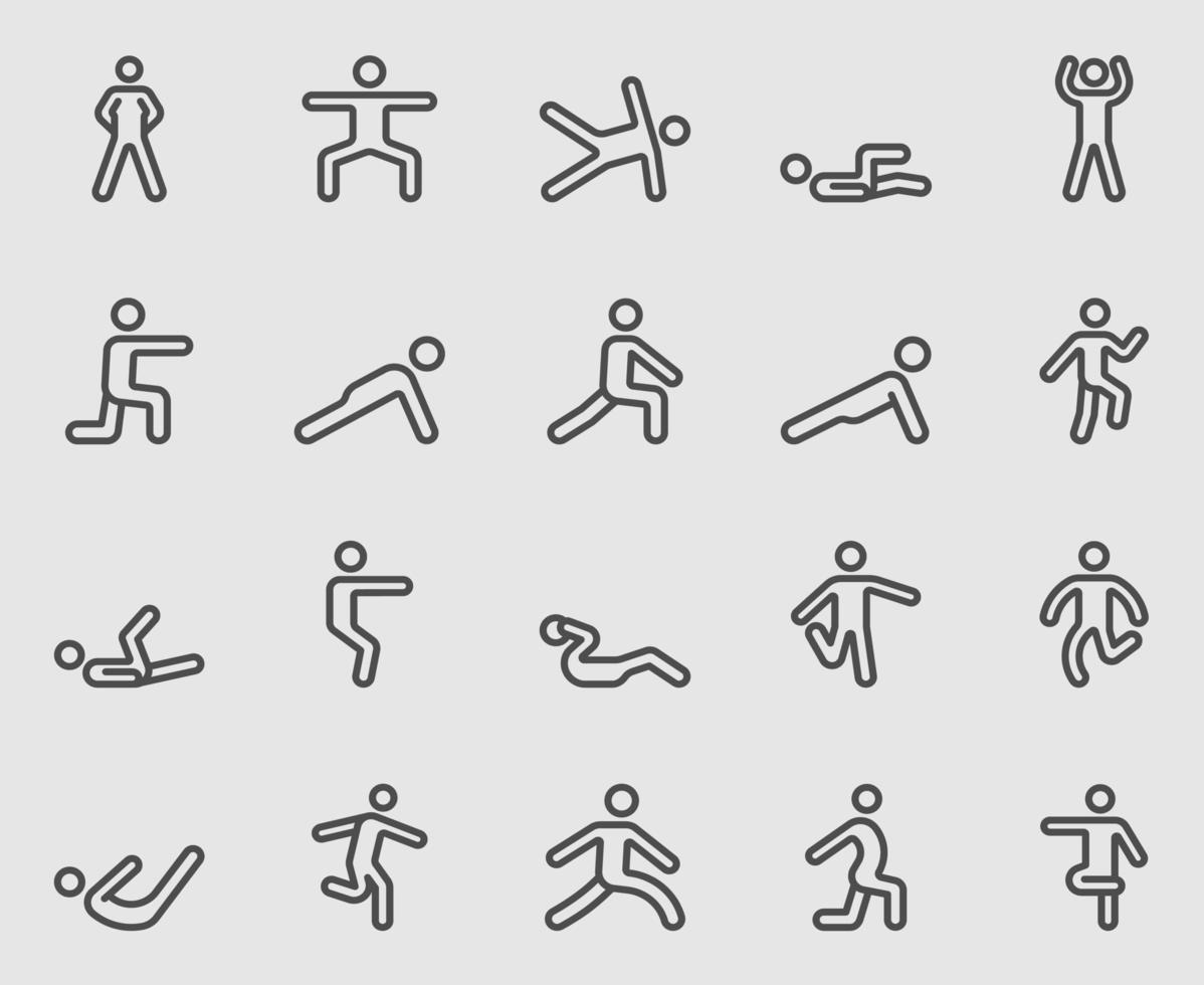 Body Exercise line icons set vector