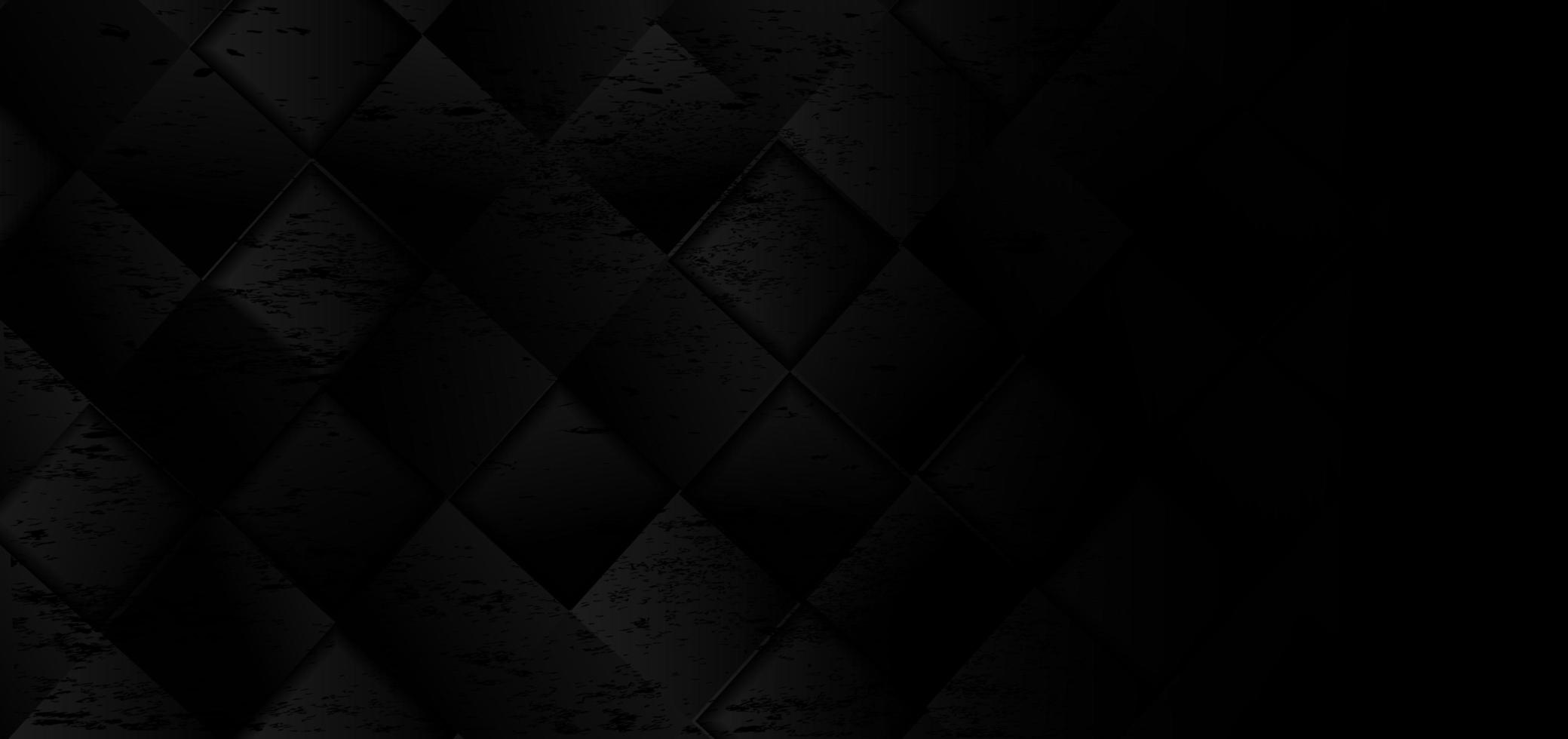 Black square with grunge texture background. vector