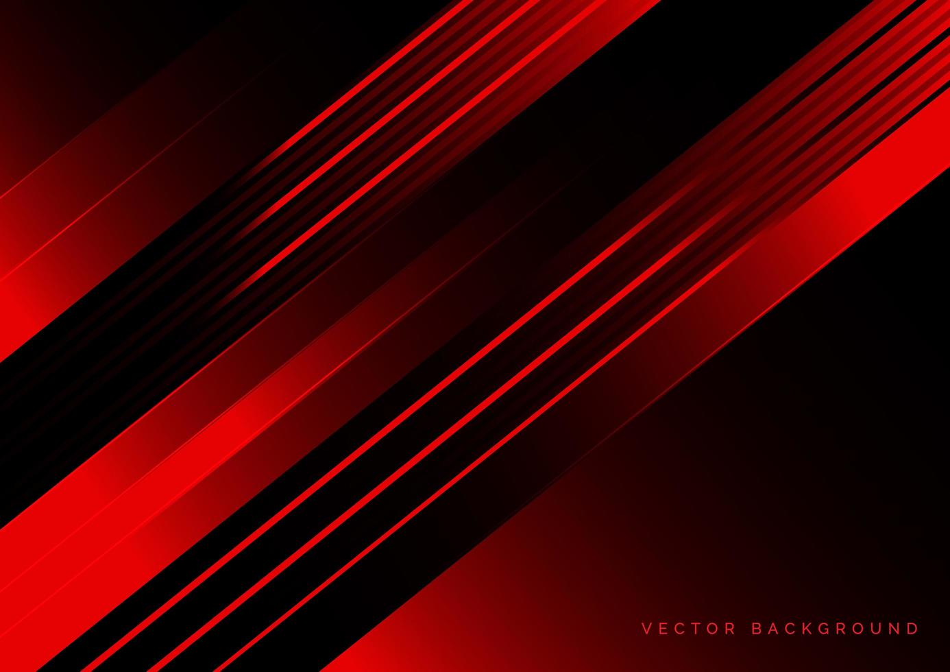 Abstract red and black technology with overlapping diagonal lines. vector