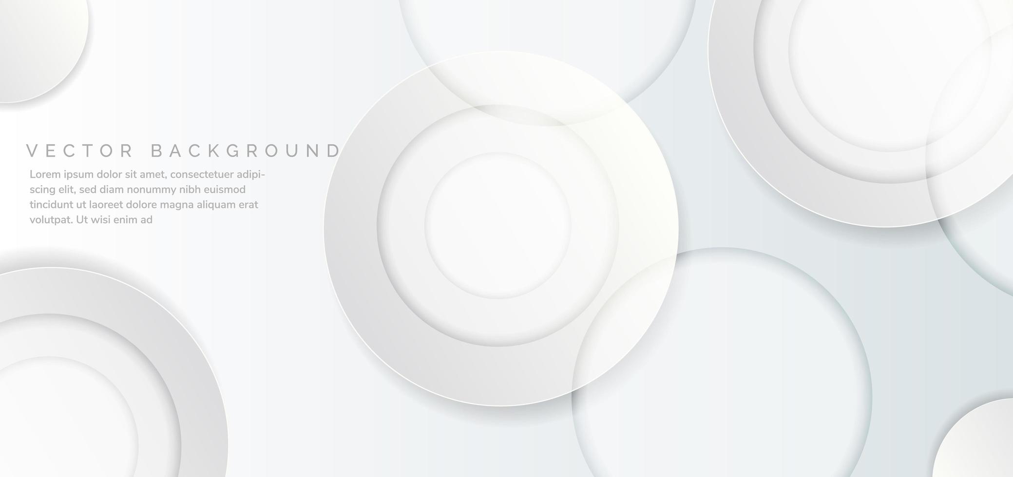 Abstract 3d circles layer white and gray on white background. vector