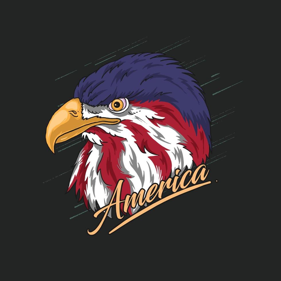 eagle head america illustration vector