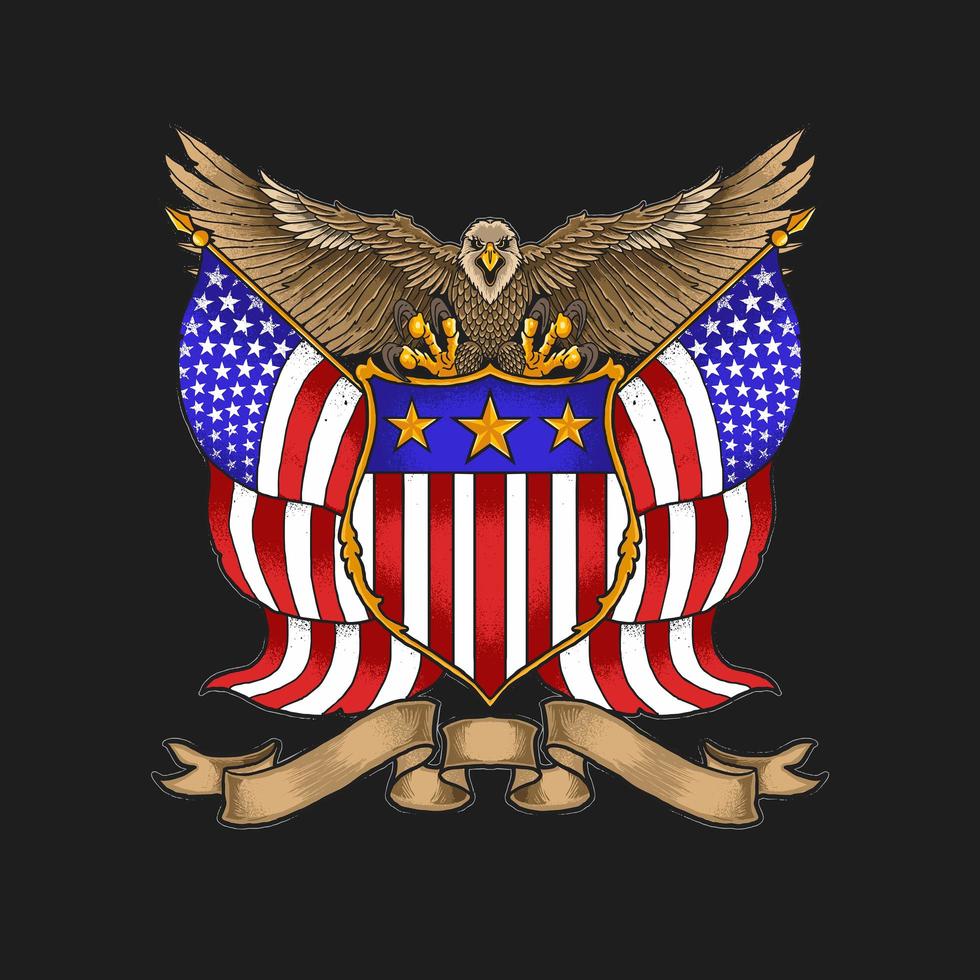 american eagle emblem illustration vector