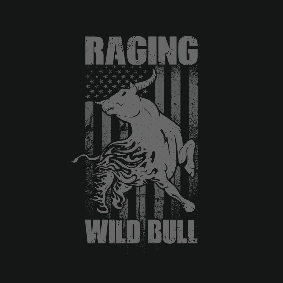 raging bull america background illustration vector