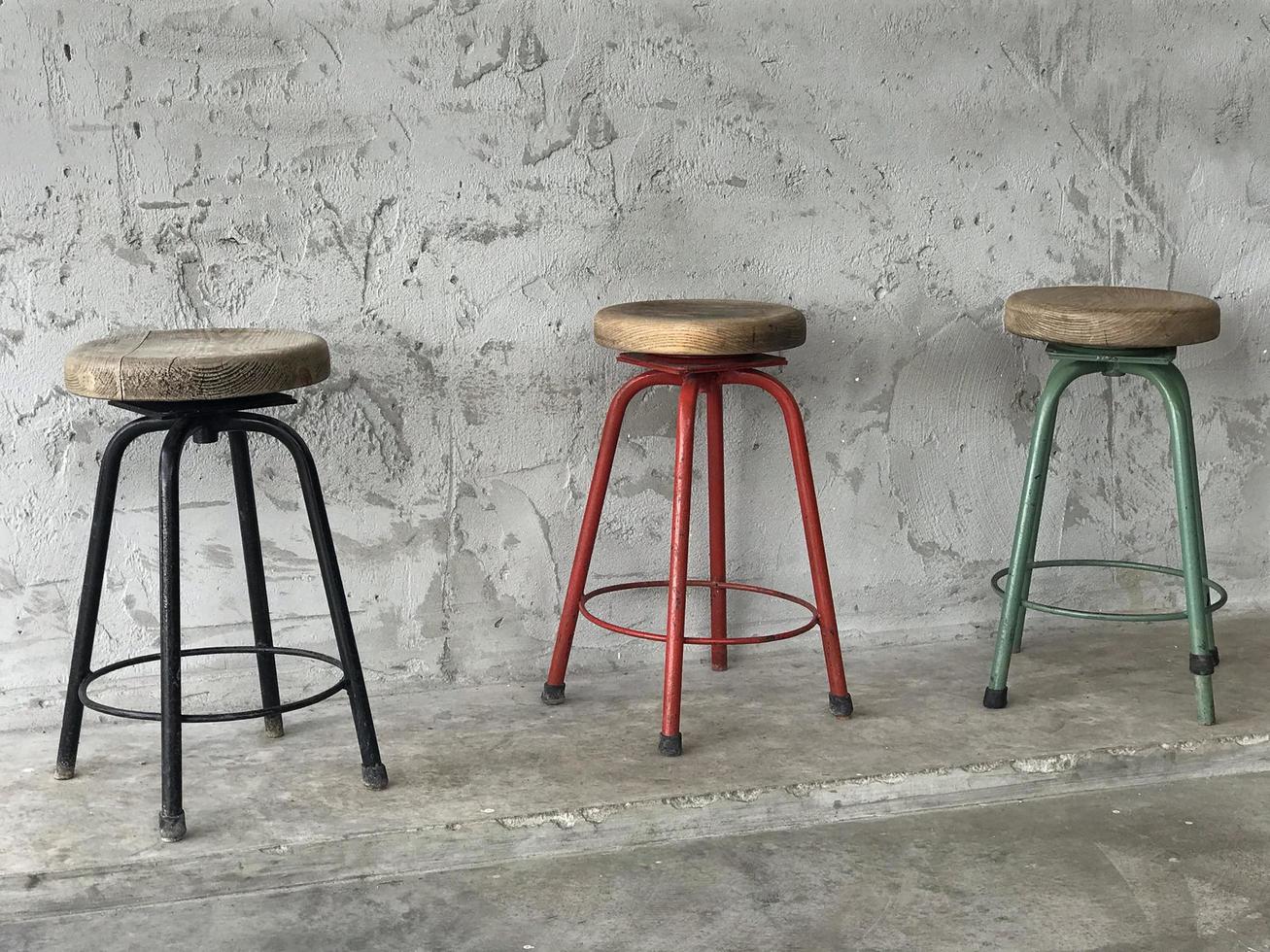 Three colorful stools photo