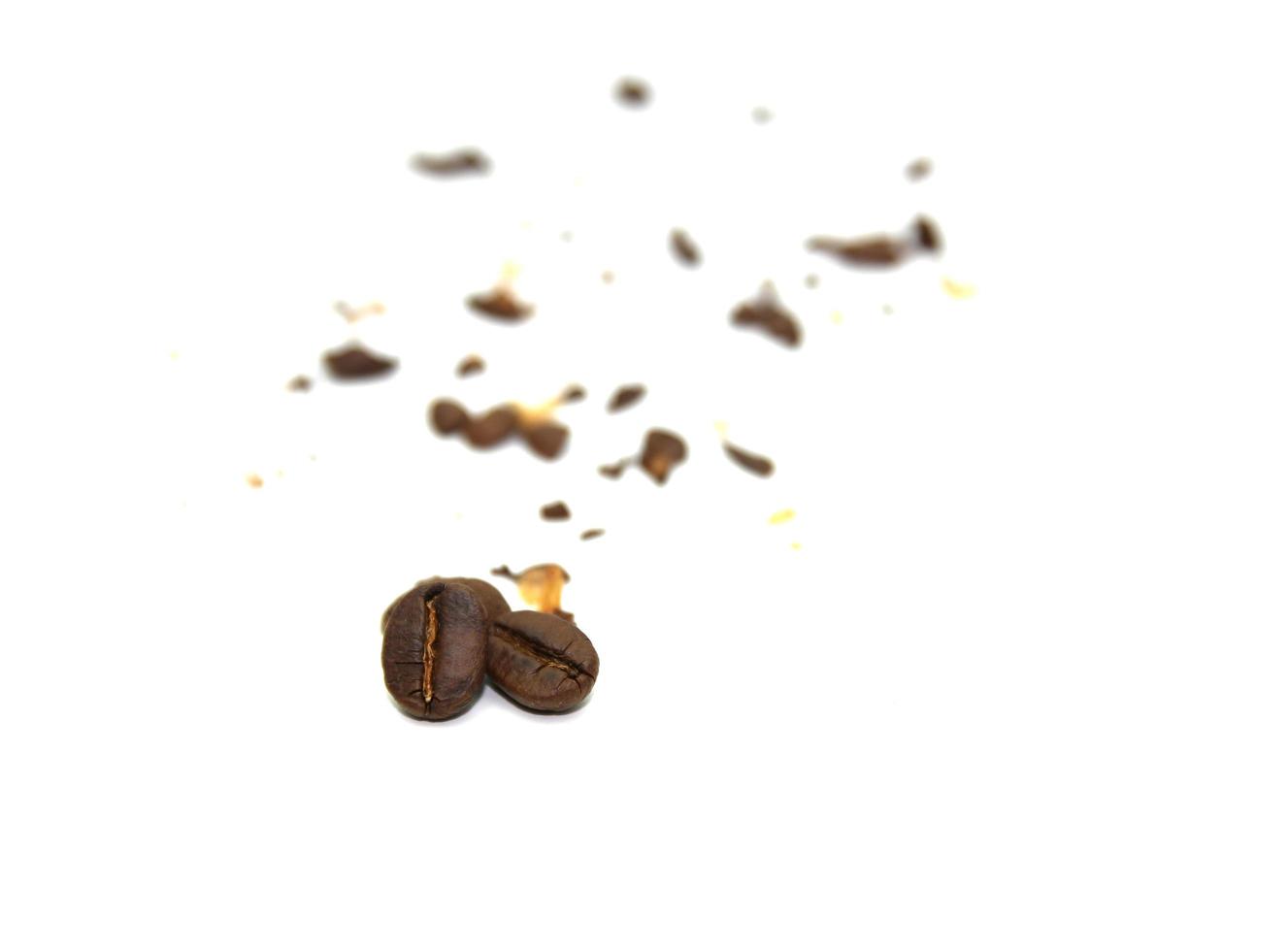 Scattered coffee beans photo