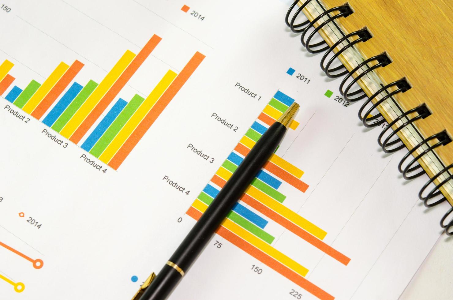 Business chart and pen photo