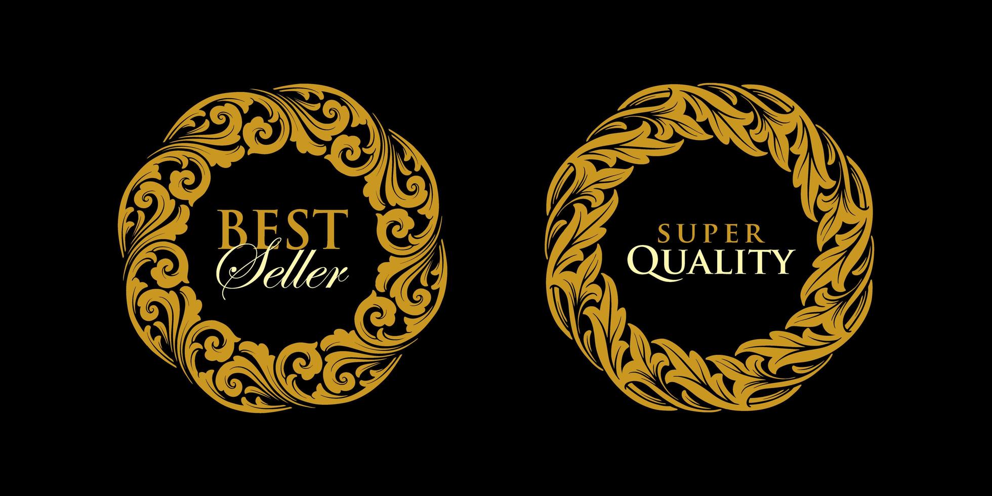 Round Gold Emblem Frame Ornaments Vector