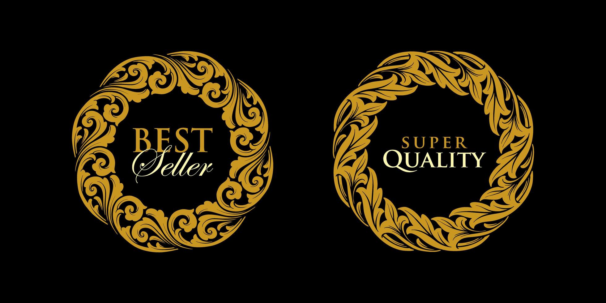 Round Gold Emblem Frame Ornaments Vector