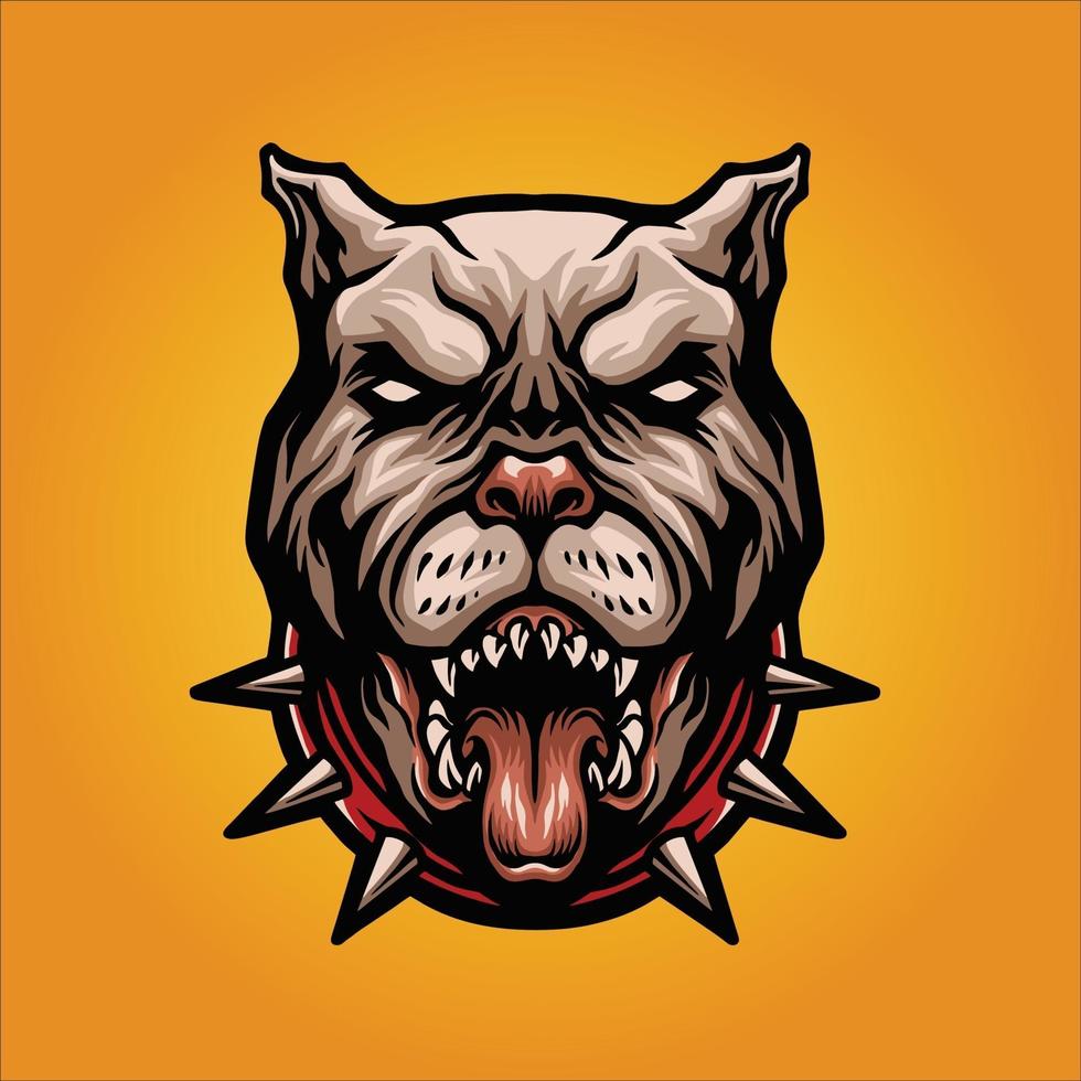Angry Dog Pitbull Mascot Vector Illustration