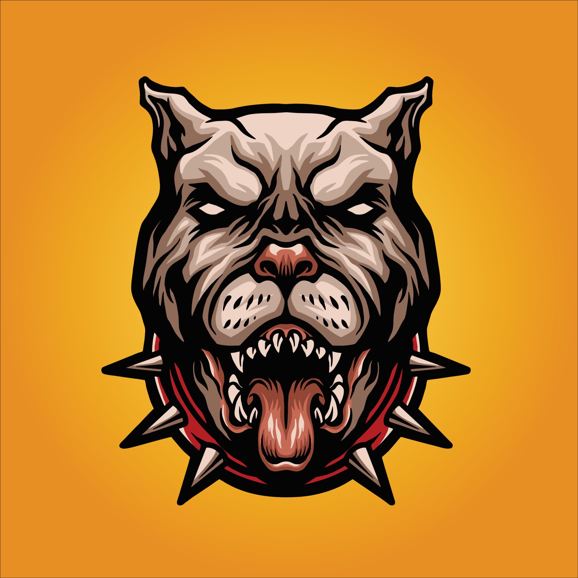 Angry Dog Pitbull Mascot Vector Illustration 1935998 Vector Art at Vecteezy