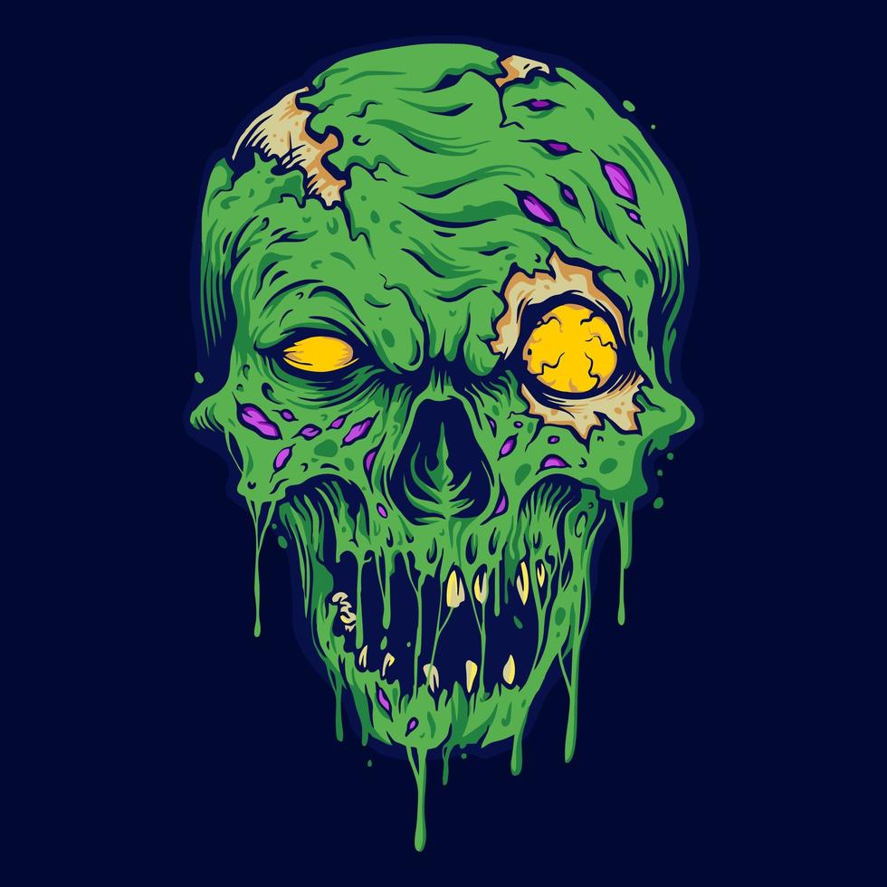 cráneo zombie ilustración aislada vector