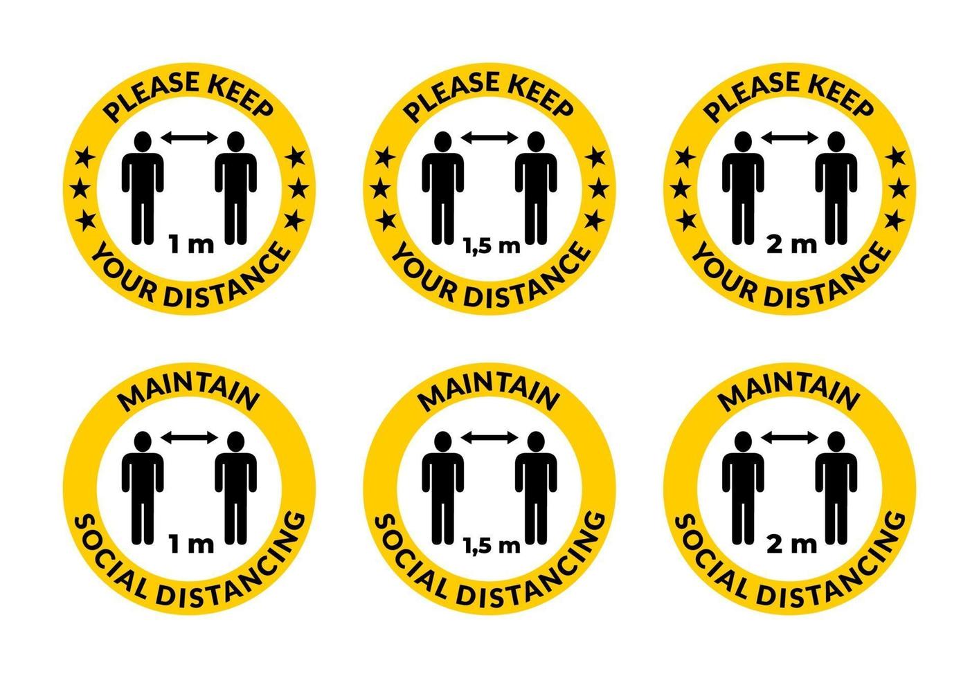 Please keep your distance - maintain social distancing, instruction icon against the spread of coronavirus vector