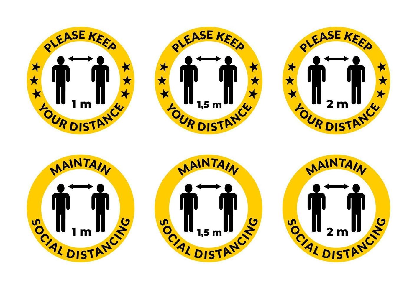 Please keep your distance - maintain social distancing, instruction icon against the spread of coronavirus vector