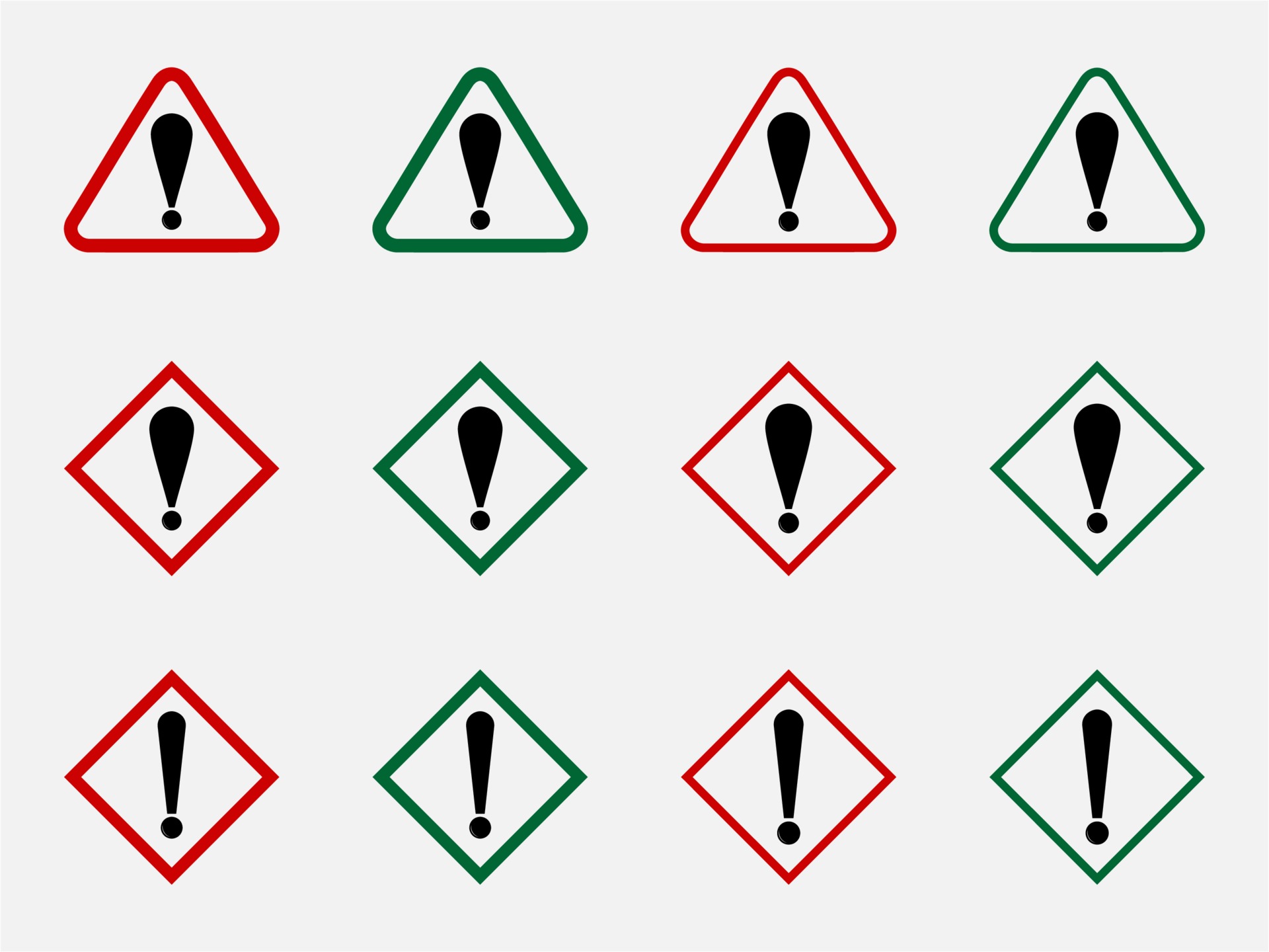 Attention Danger Or Hazard Warning Sign With Exclamation Mark And Triangle Shaped Frame Vector Art At Vecteezy