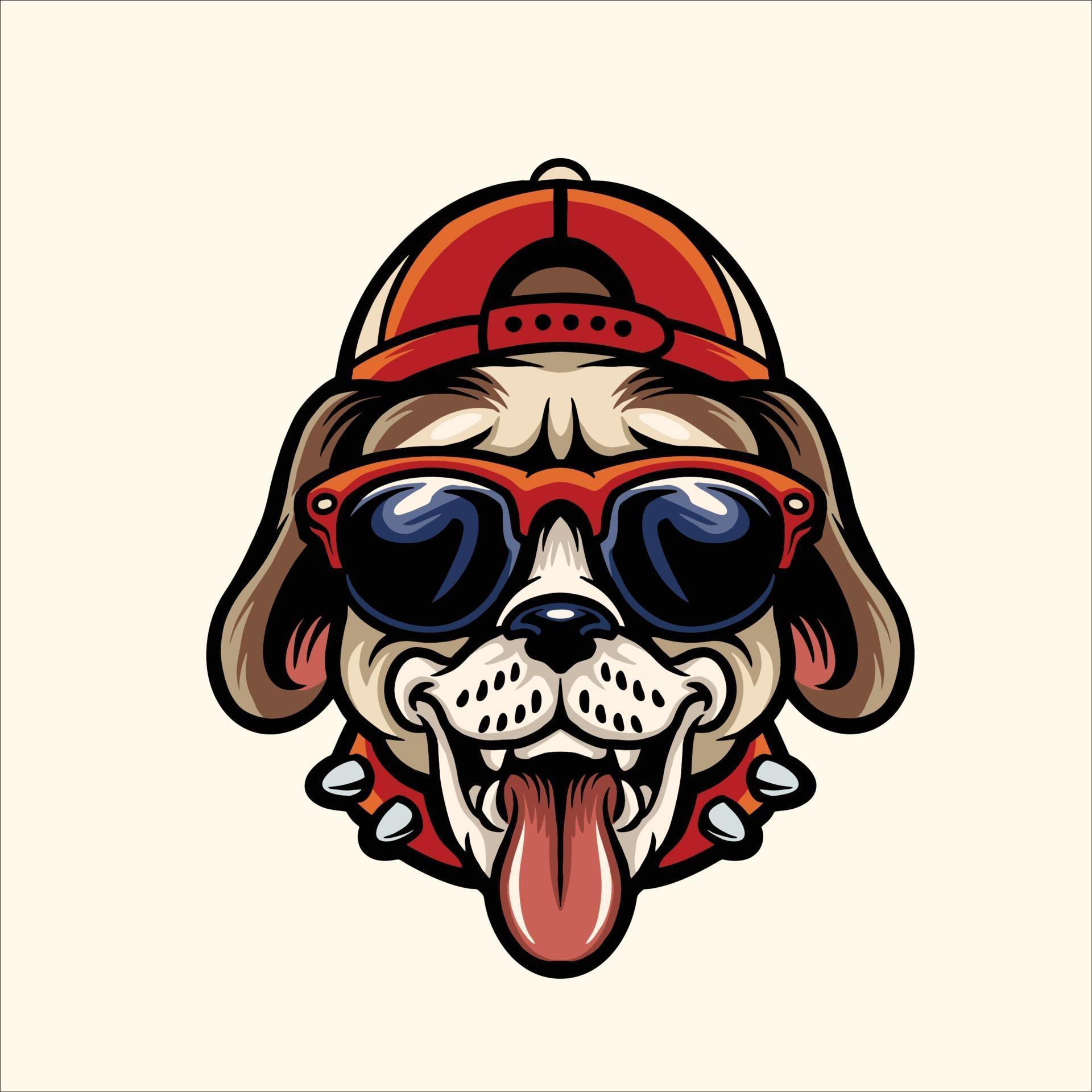 Funky Dog wearing Sunglasses and hat 1936074 Vector Art at Vecteezy
