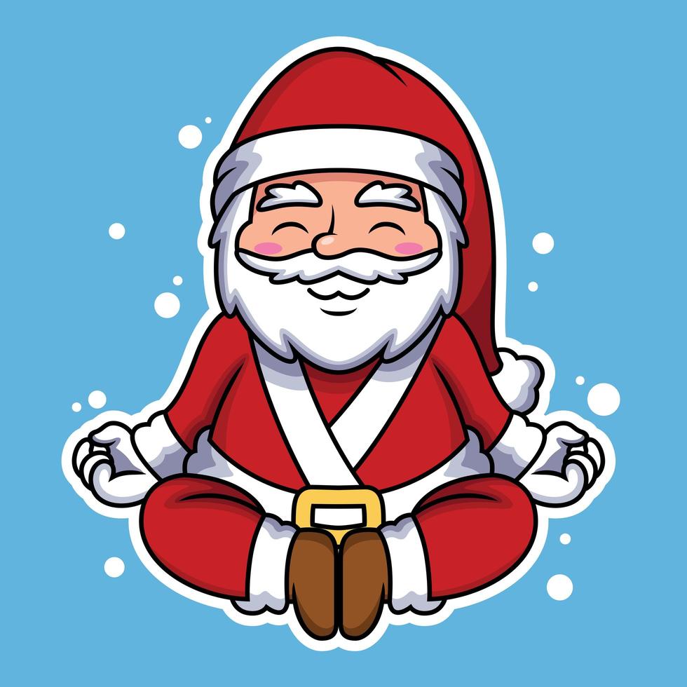 Ilustración de santa relajante con pose linda. vector