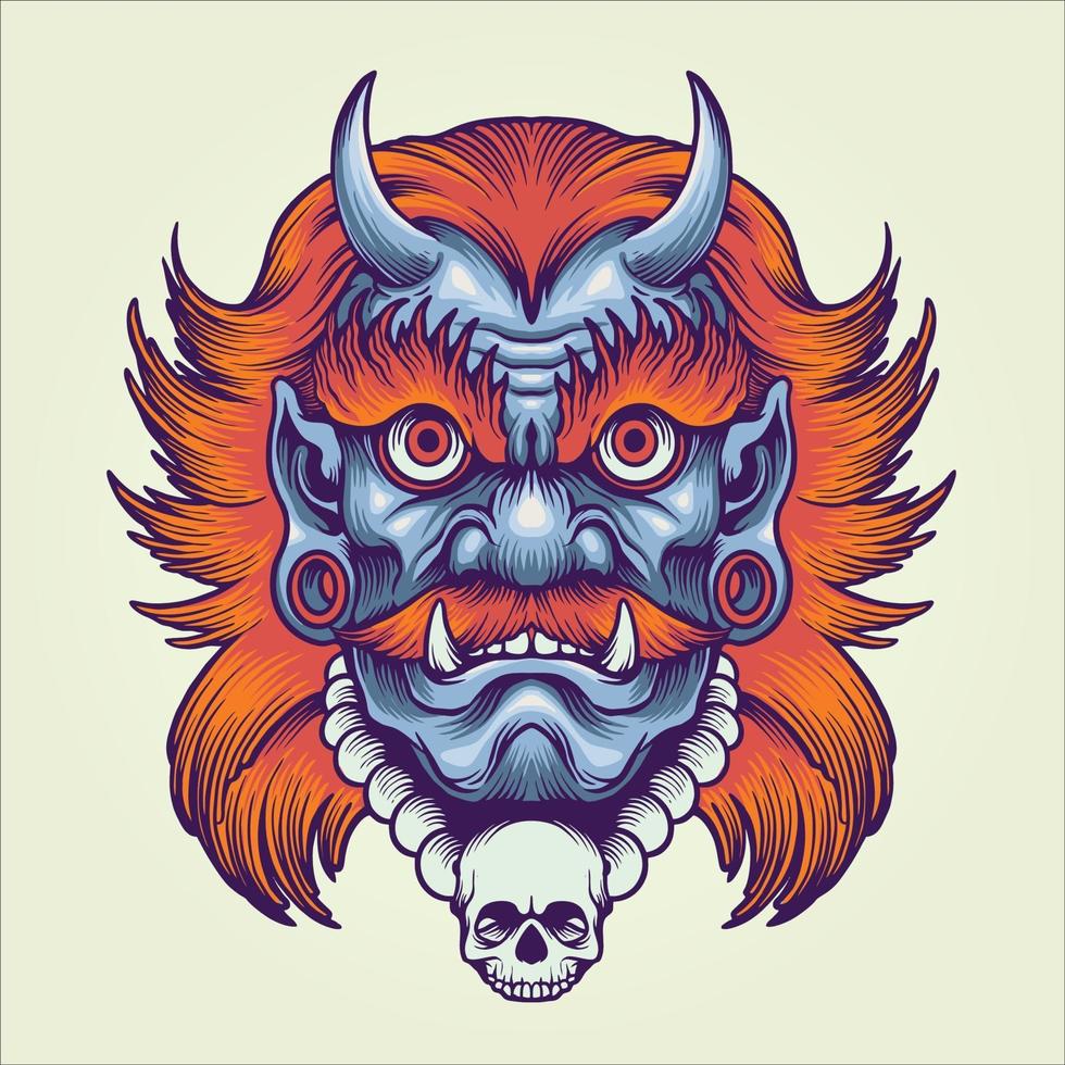 Giant Monster Mask Illustration vector