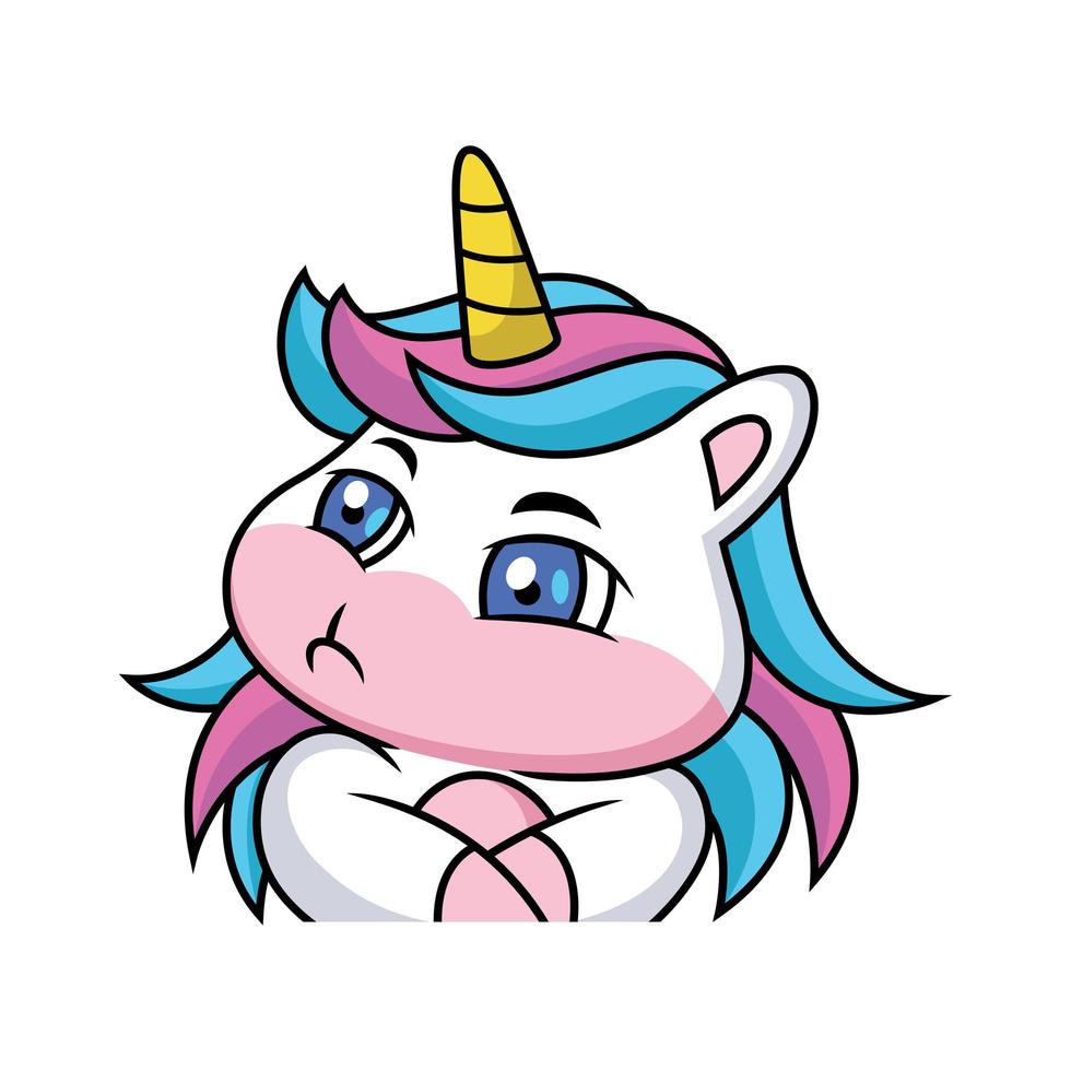 Unicorn Cartoon is Jealous vector