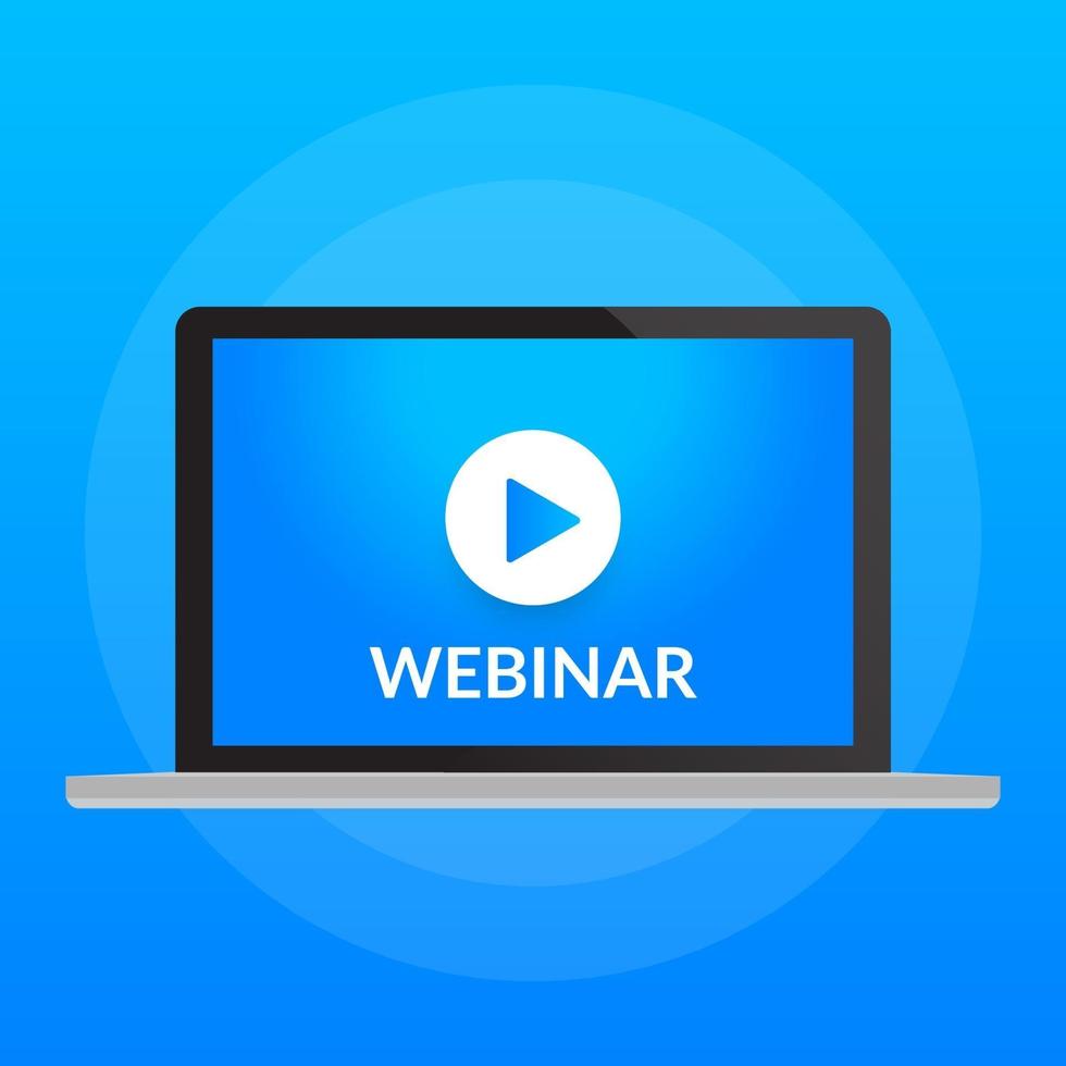 webinar laptop screen illustration vector
