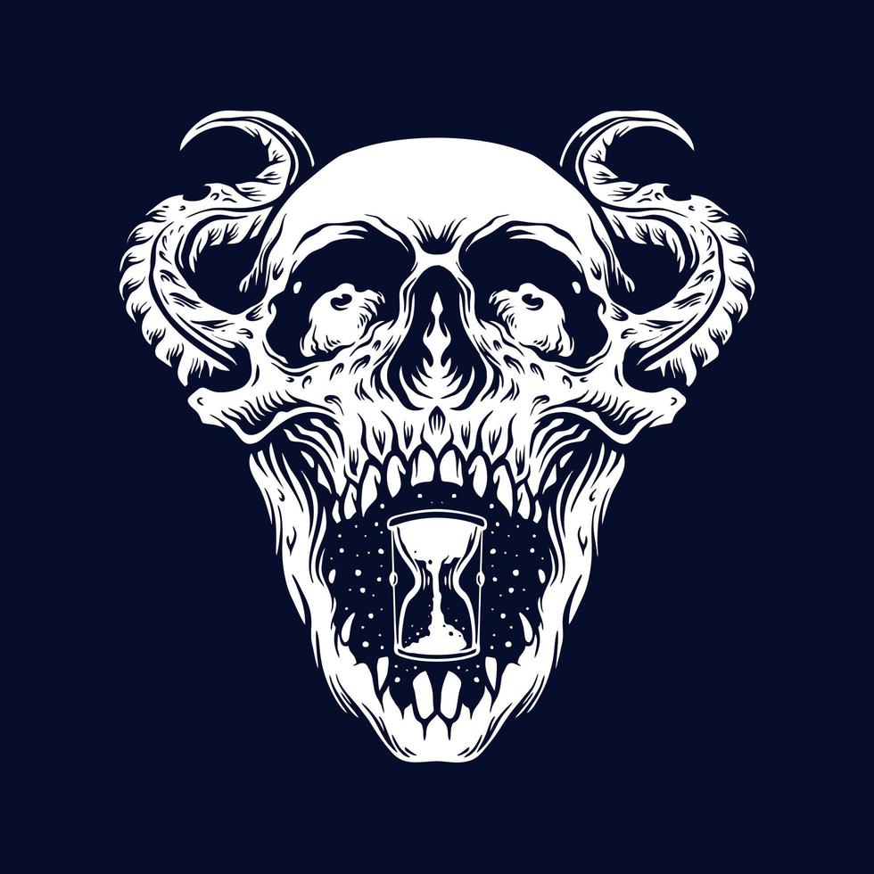 demonio cráneo zombie tatuaje vector
