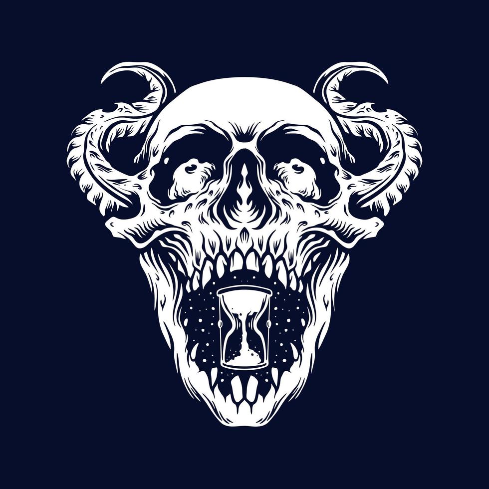 Demon Skull Zombie Tattoo vector