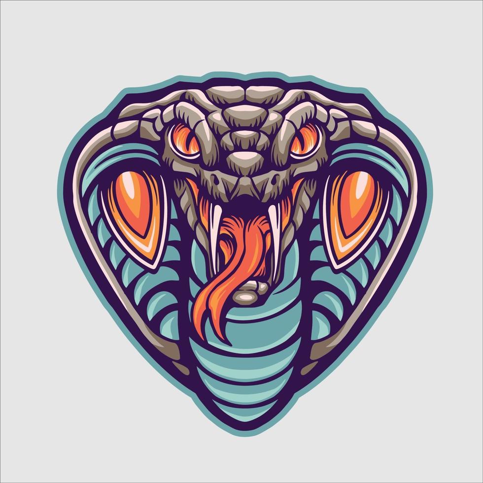 Ilustración de vector de mascota de cabeza de cobra rey