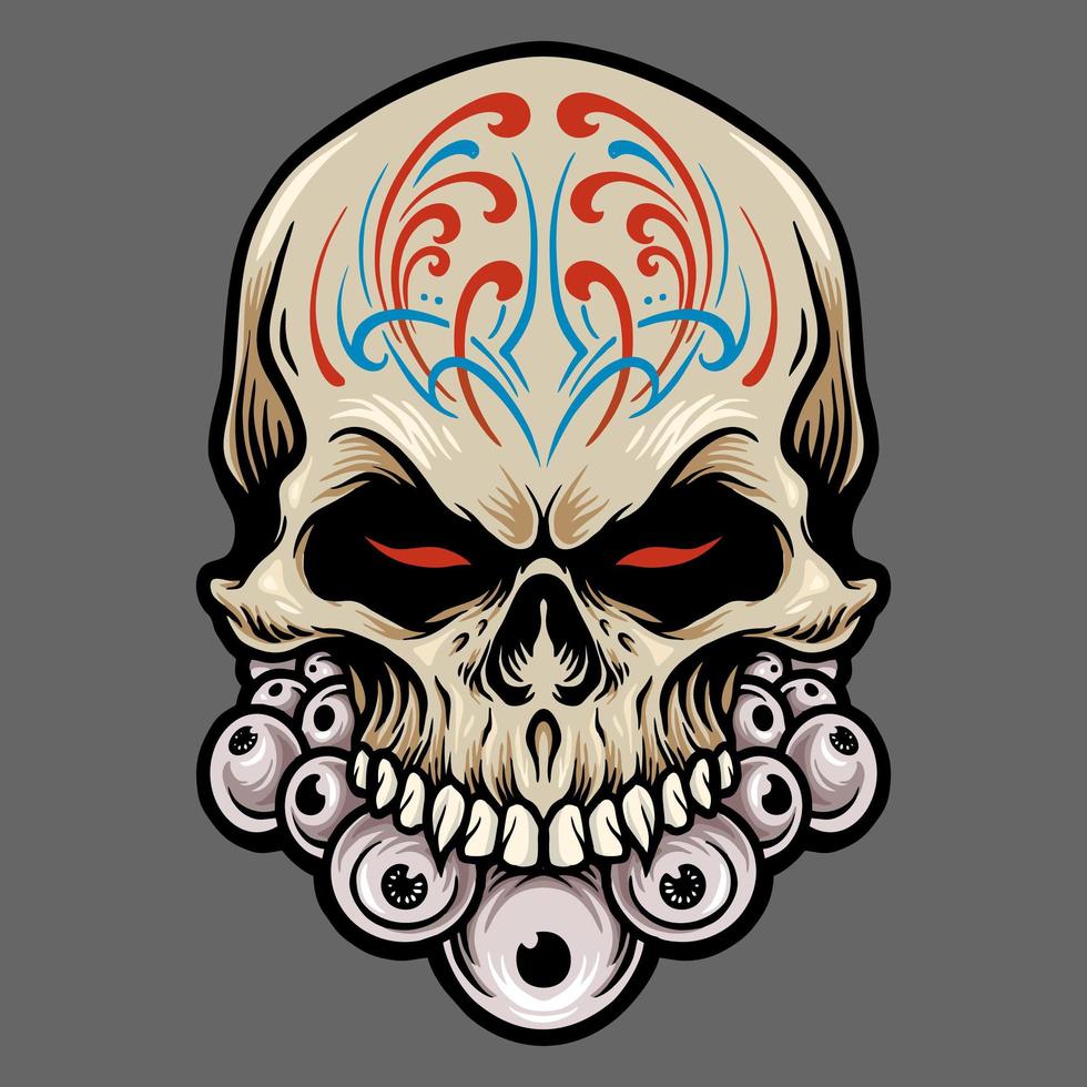 calavera de azúcar mexicana dia de los muertos ilustración vector