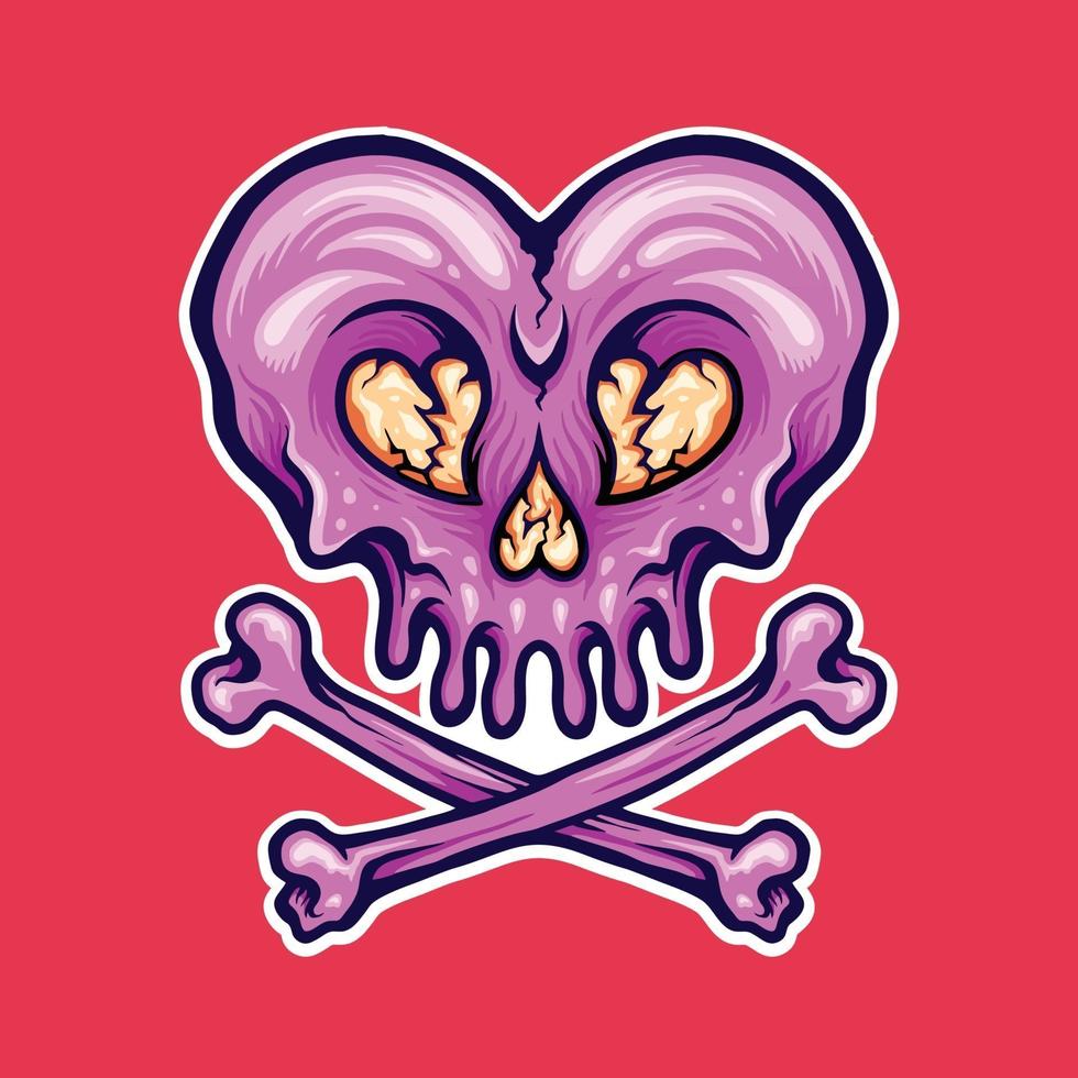 Broken Heart Skull vector