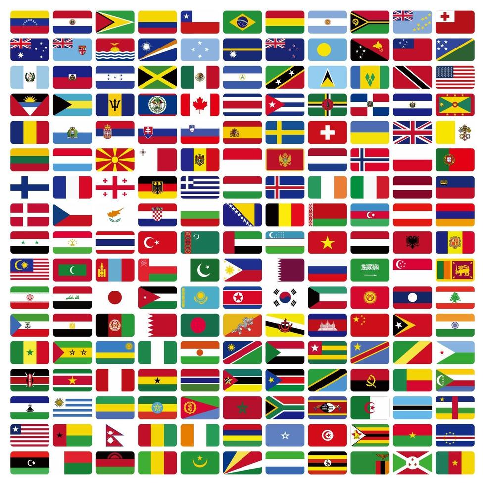 tous les drapeaux de pays 602085 Art vectoriel chez Vecteezy