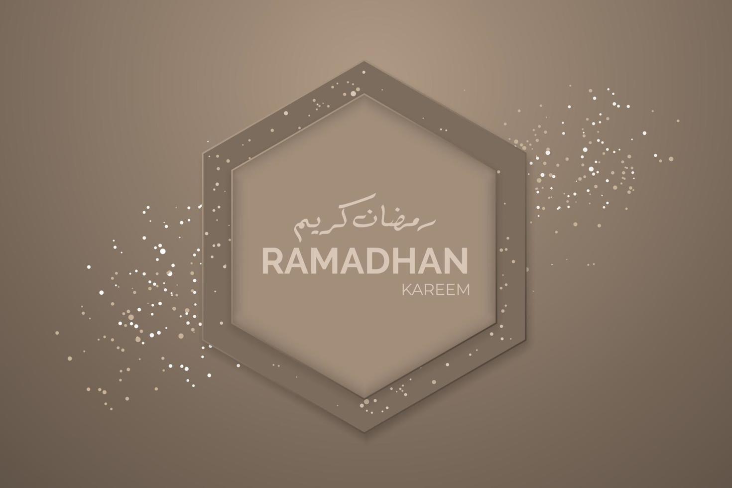Ramadan kareem greeting banner soft design vector