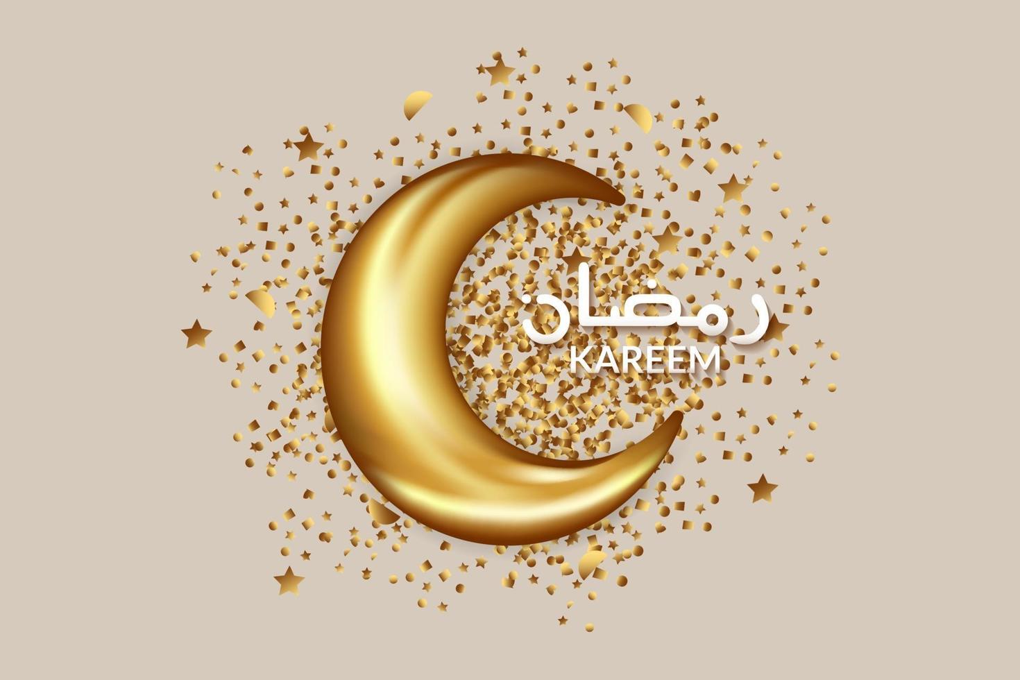 Realistic moon ramadan concept vector