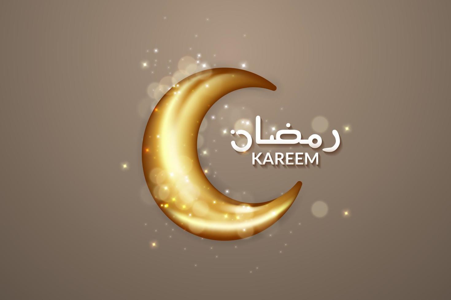 realistic shining moon ramadan concept vector