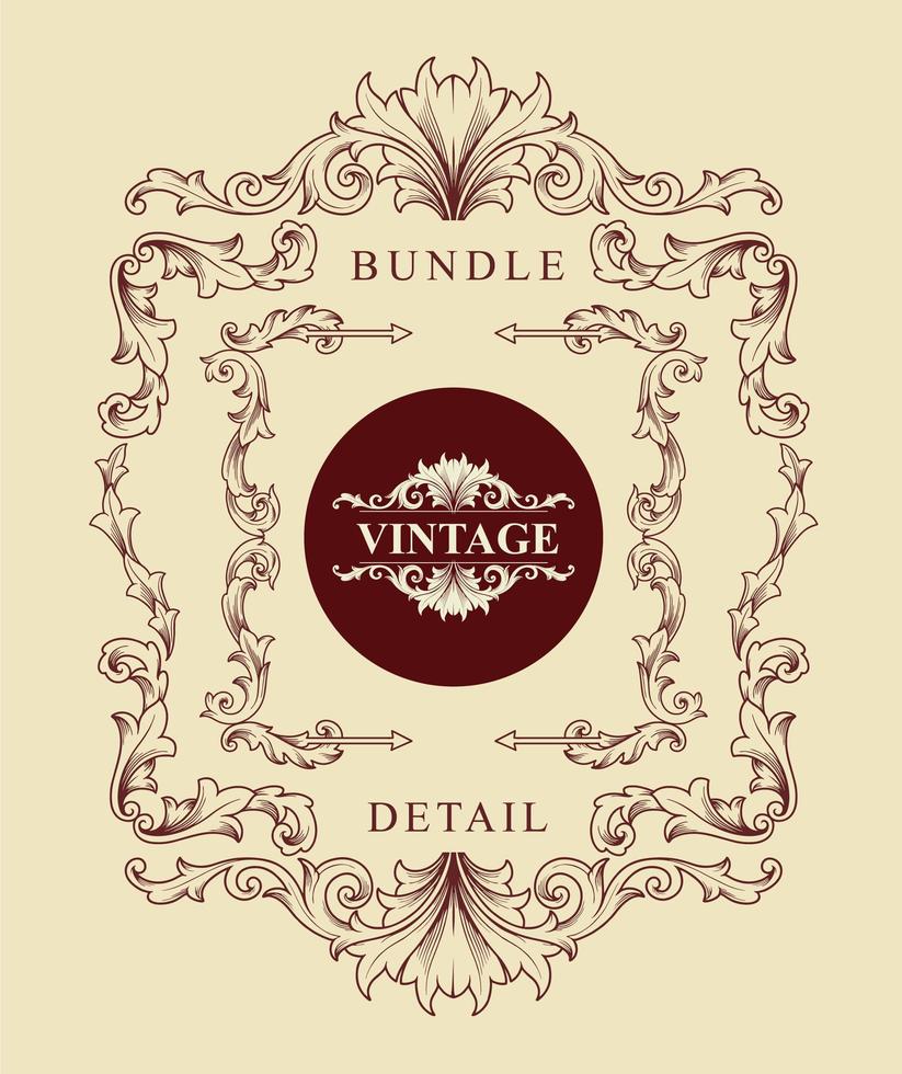 Vintage Classic Engraving Ornaments vector