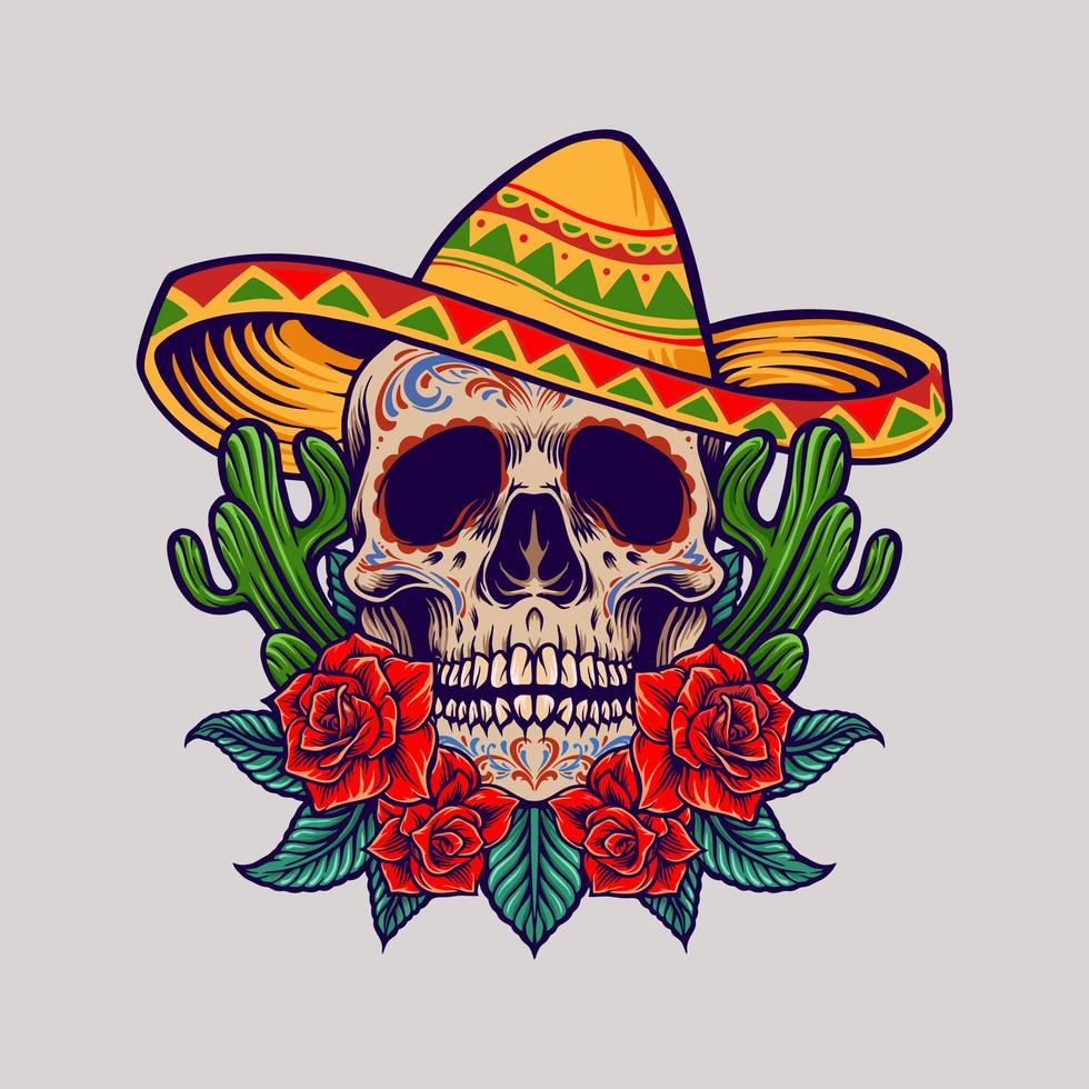 Cinco de Mayo Mexican Skull Mascot vector