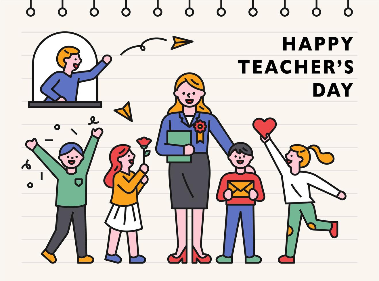 Teacher's Day banner template. vector