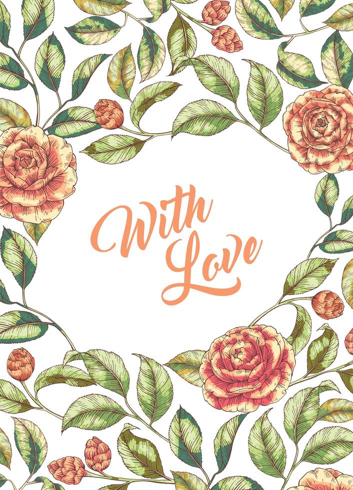 Hand drawn floral frame vector